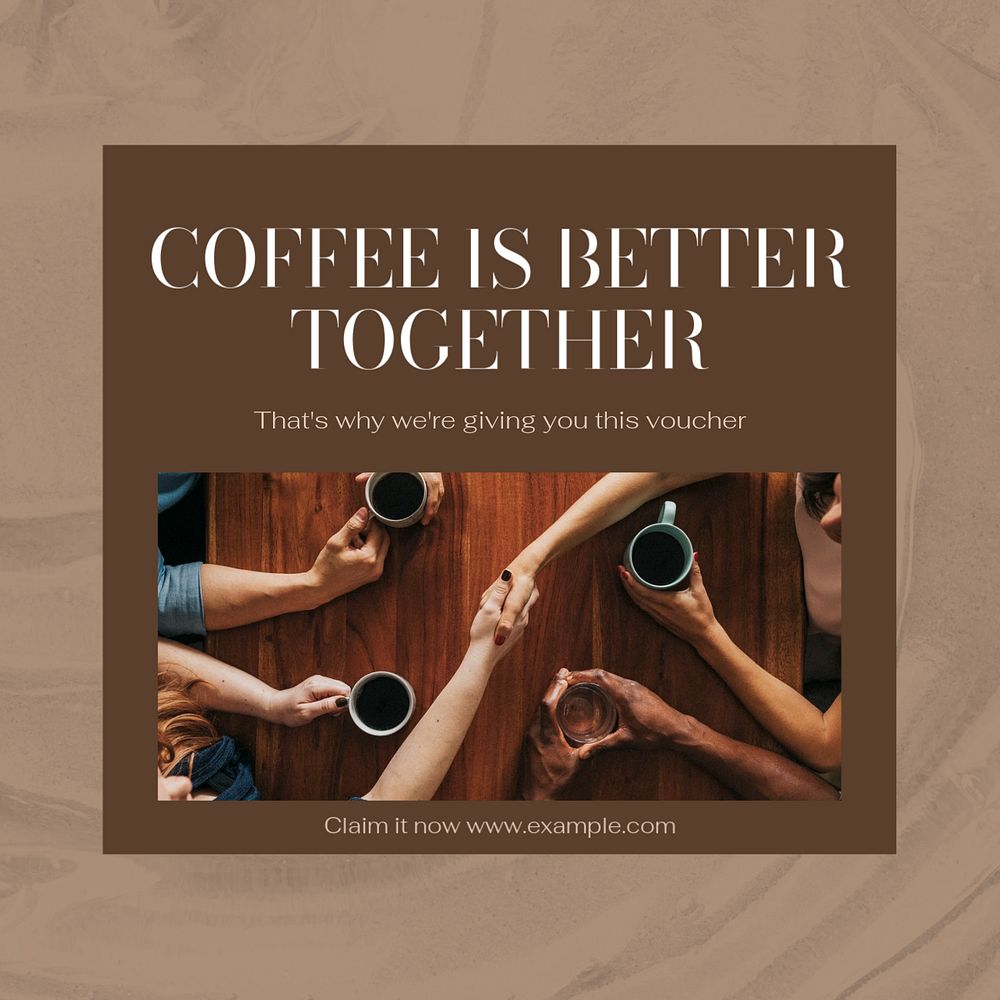 Coffee Instagram post template, editable social media design