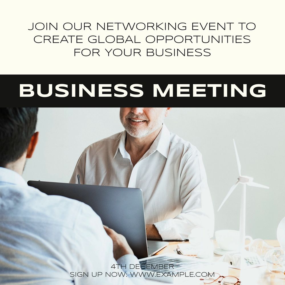 Business meeting Instagram post template, editable social media design