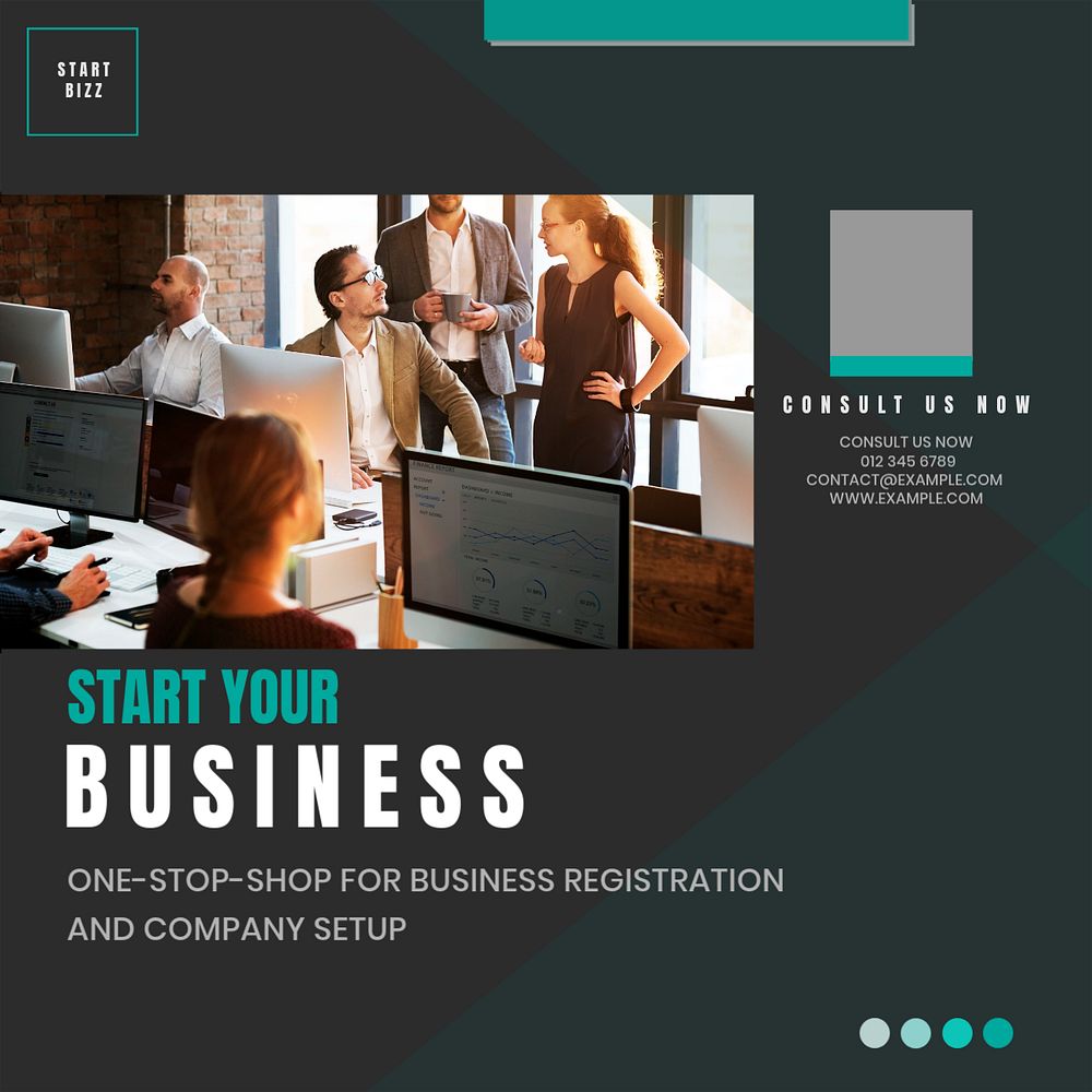 Business service Instagram post template, editable social media design