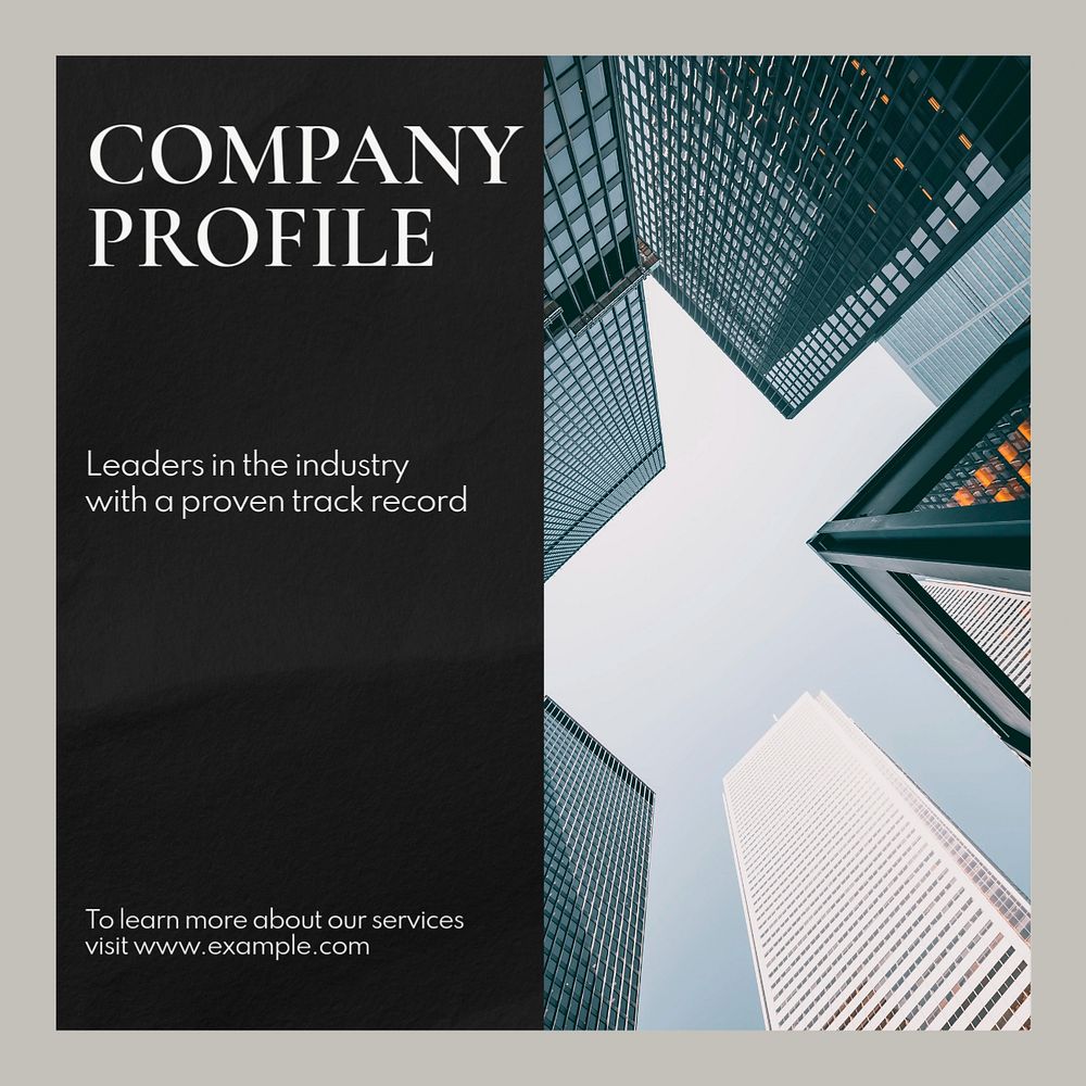 Company profile Instagram post template, editable design