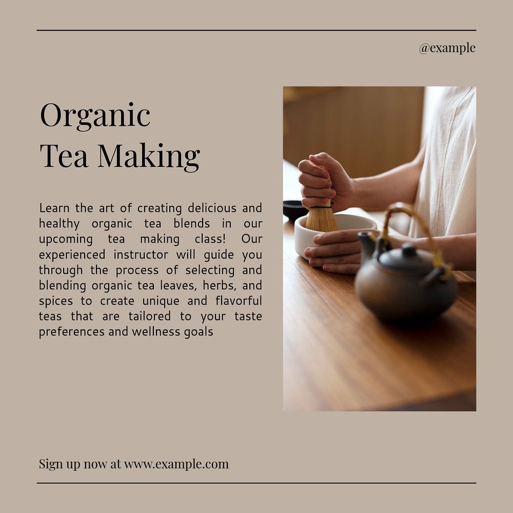 Tea making Instagram post template, editable social media design