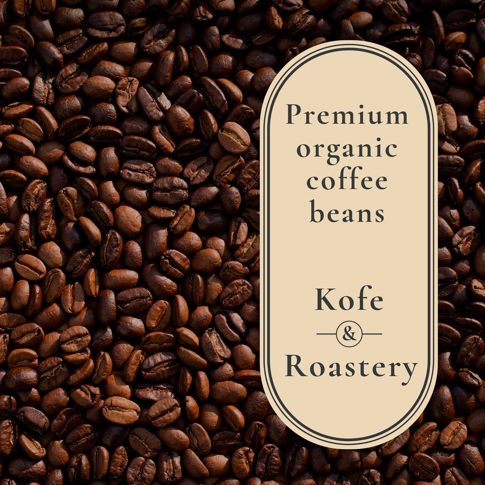 Organic coffee post template, editable text for social media