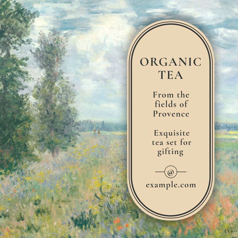 Organic tea Instagram post template, editable design