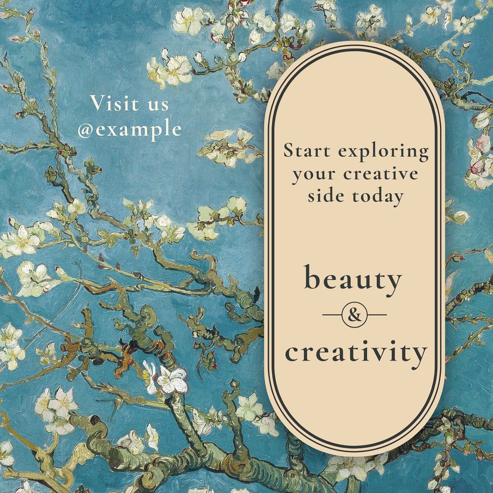 Beauty & creativity Instagram post template, editable social media design