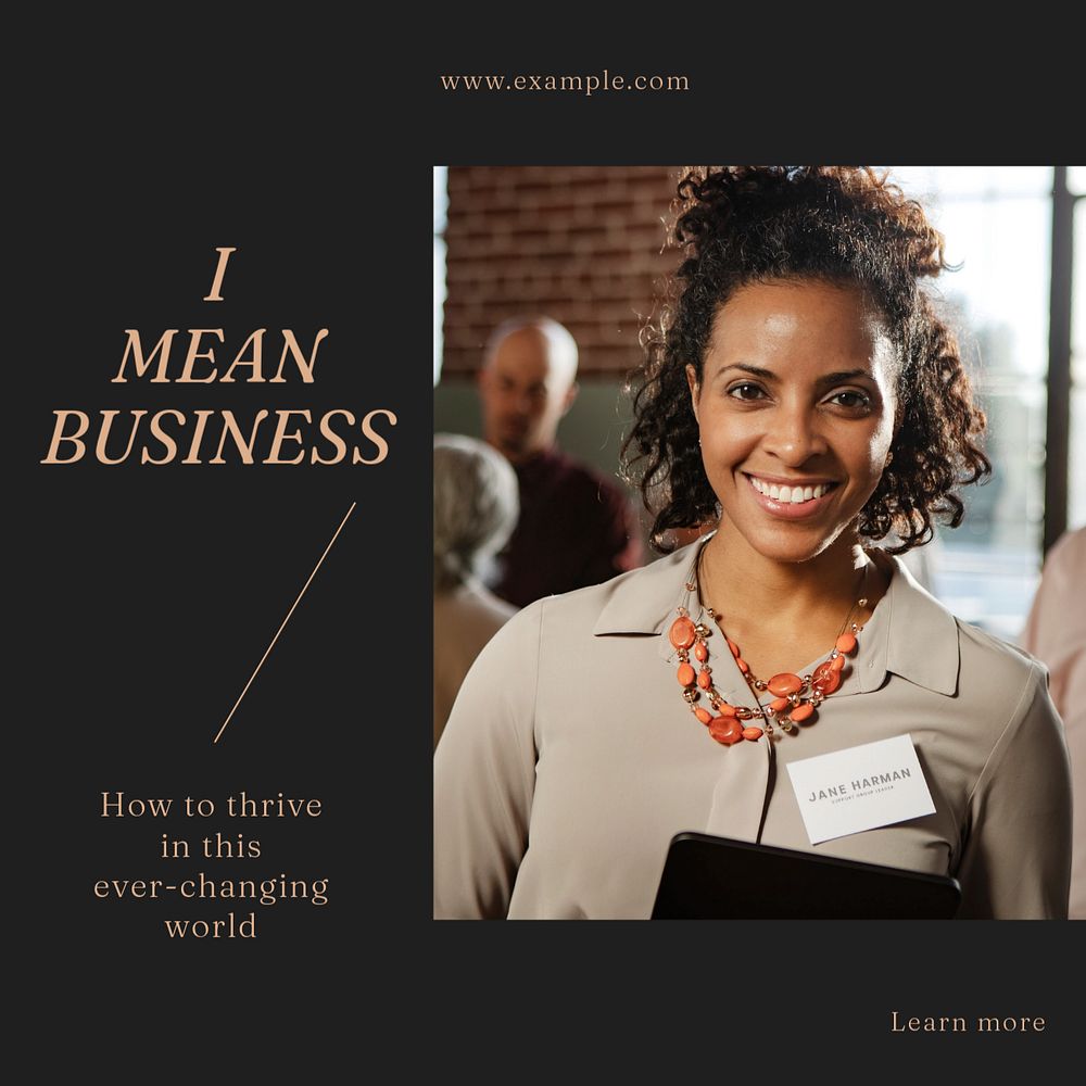 I mean business Instagram post template, editable social media design