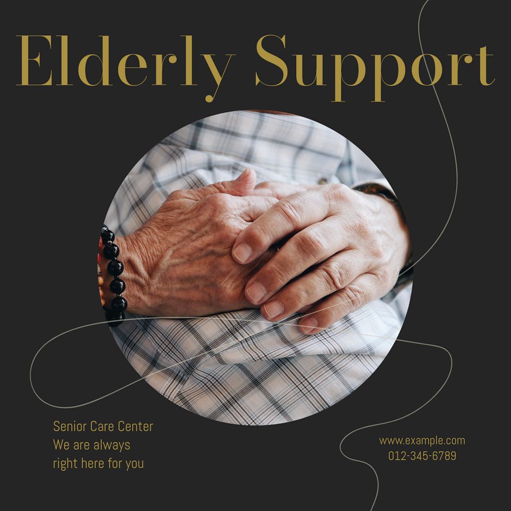 Senior support Instagram post template, editable social media design