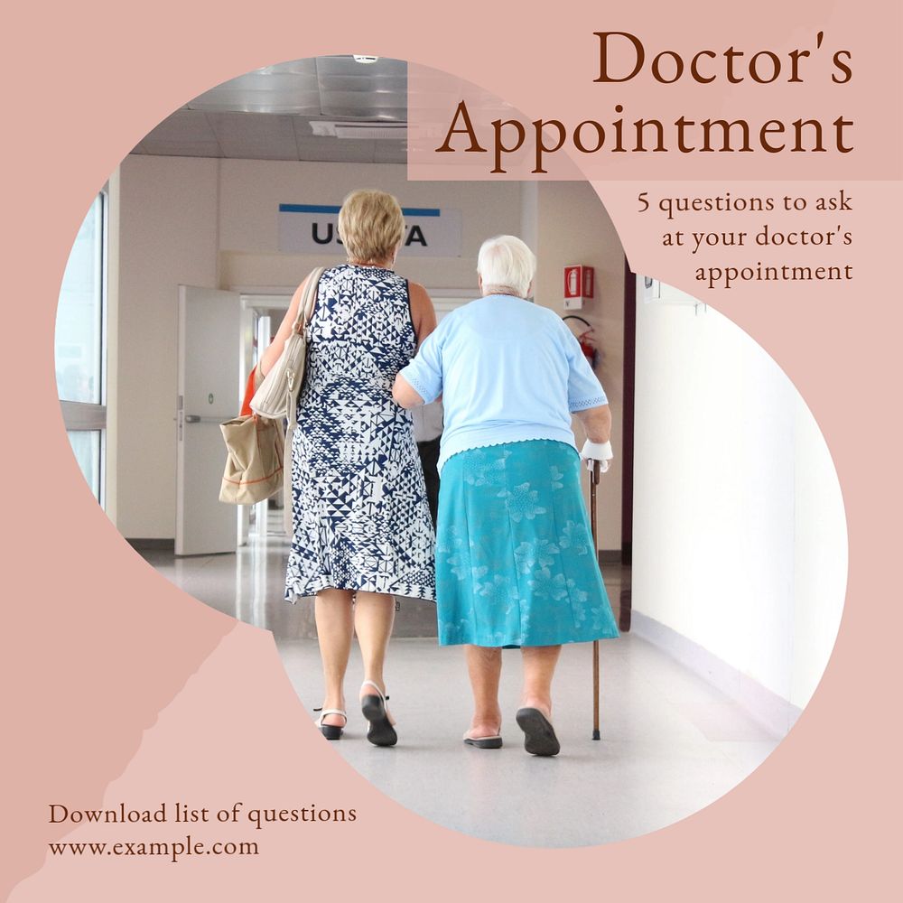 Doctor's appointment Instagram post template, editable social media design