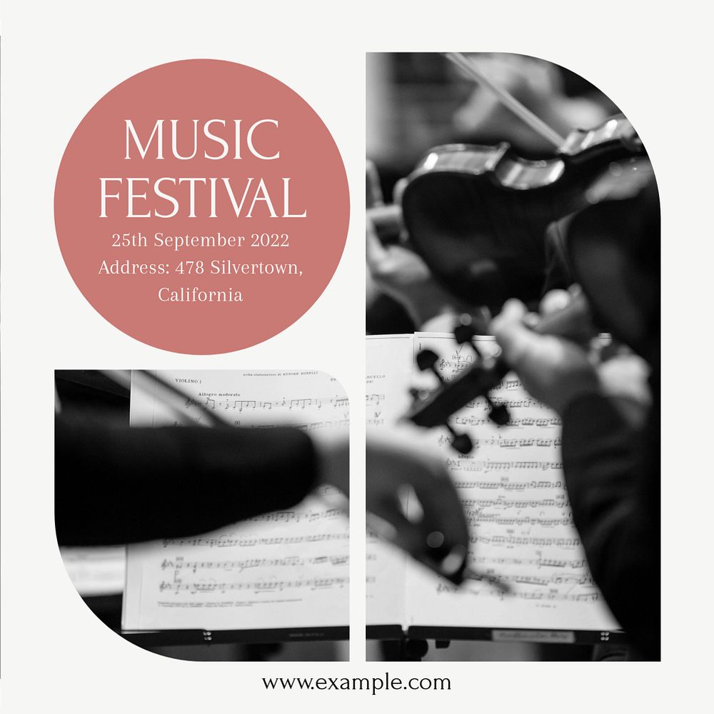 Music festival Instagram post template, editable social media design