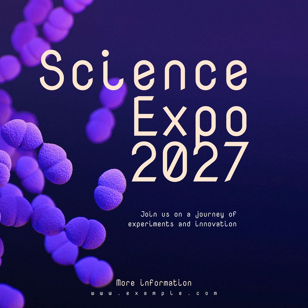 Science expo Instagram post template, editable text