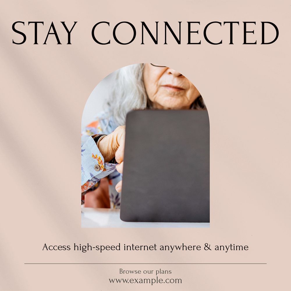 Stay connected Instagram post template, editable social media design