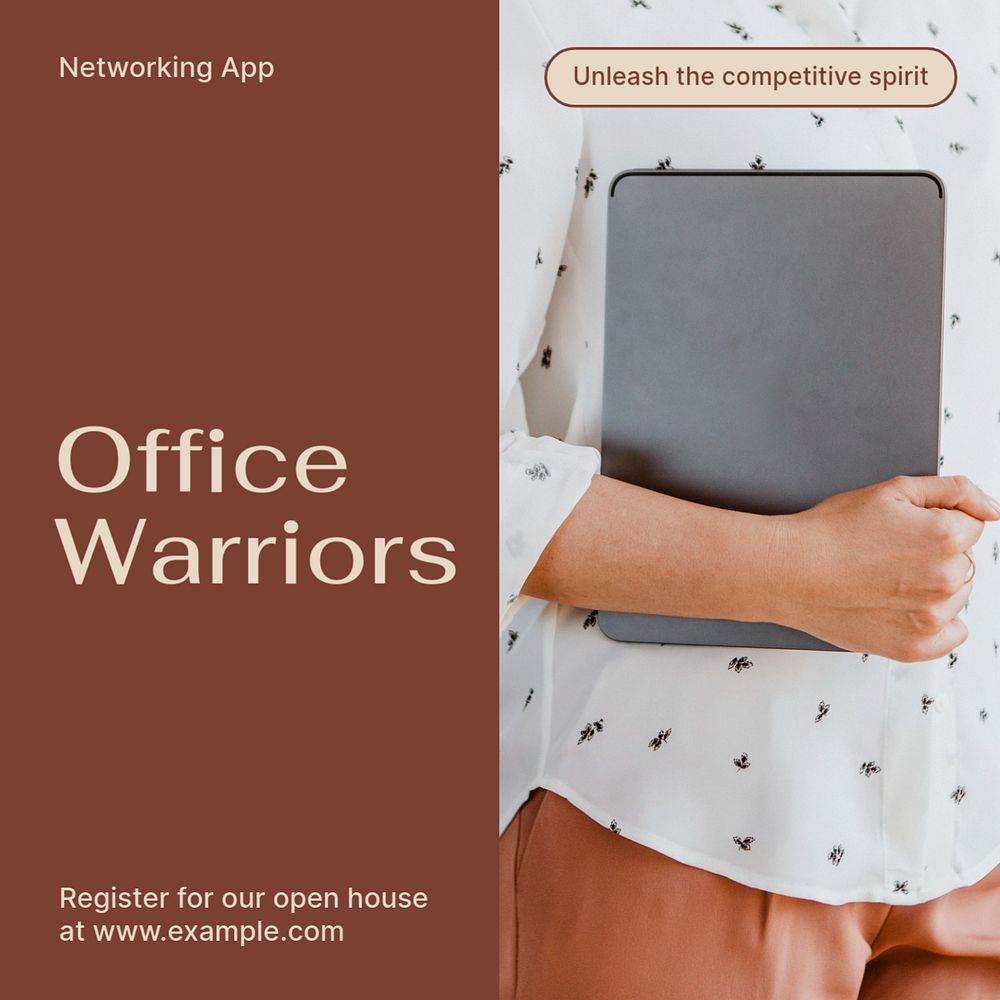 Office warriors Instagram post template, editable social media design