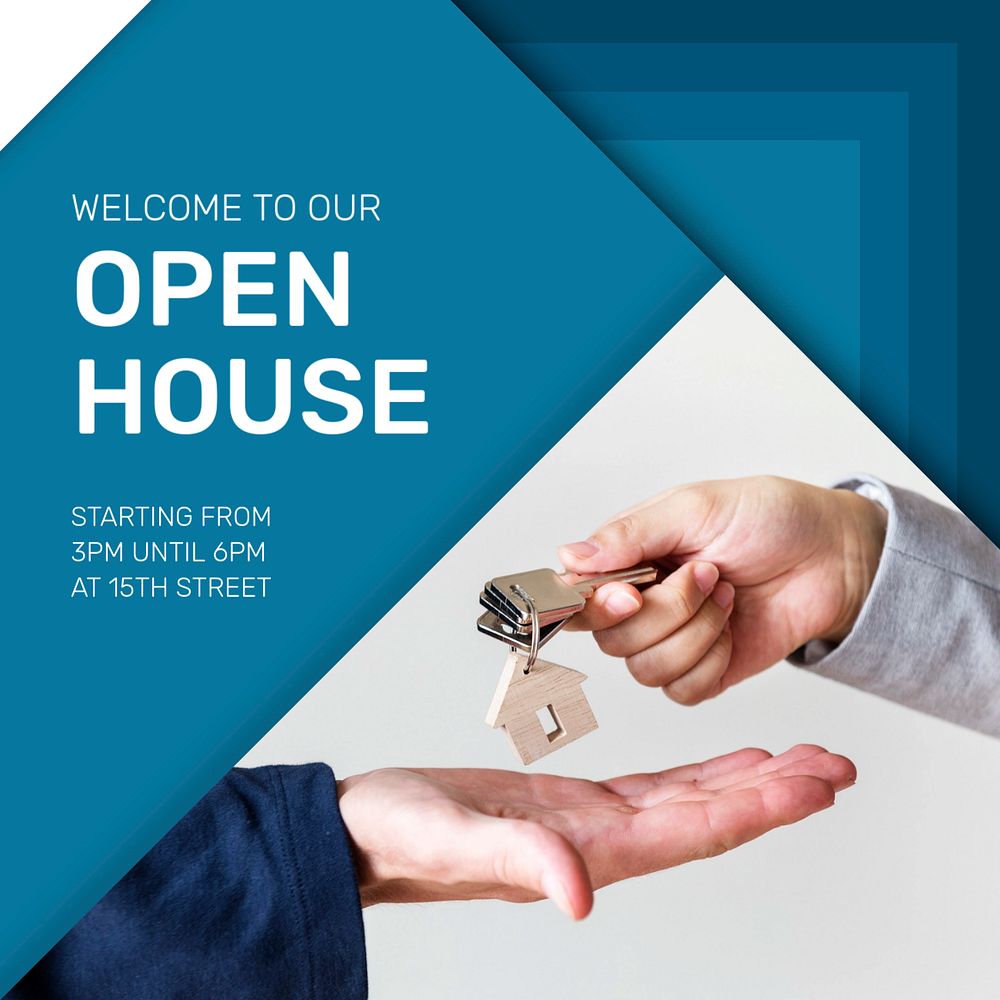 Open house Instagram post template, editable social media design