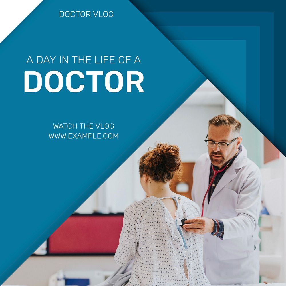 Doctor vlog Instagram post template, editable design