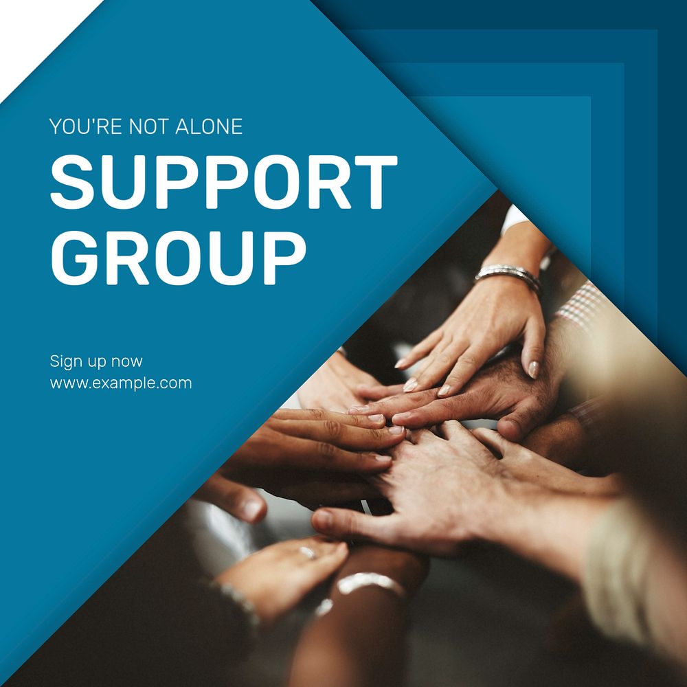 Emotional support group Instagram post template, editable design