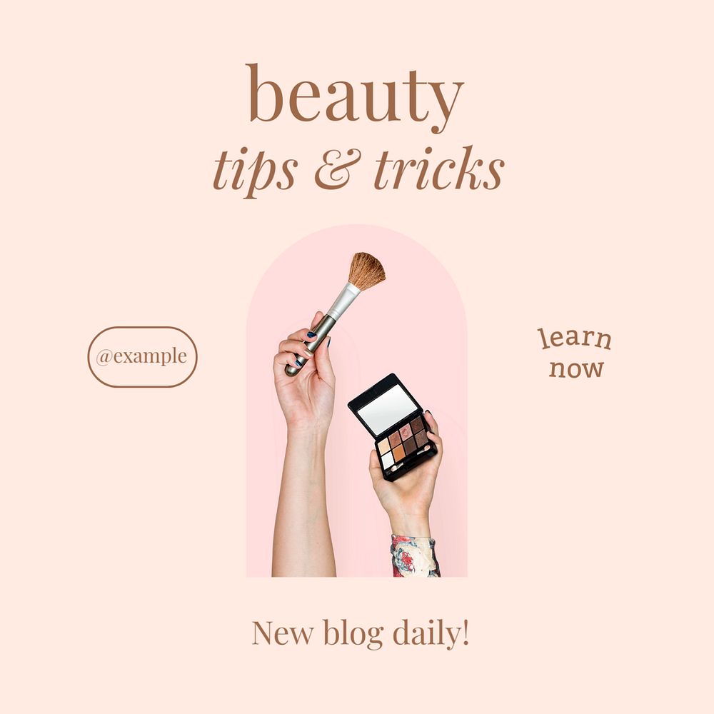 Beauty tips & tricks Facebook post template, editable design