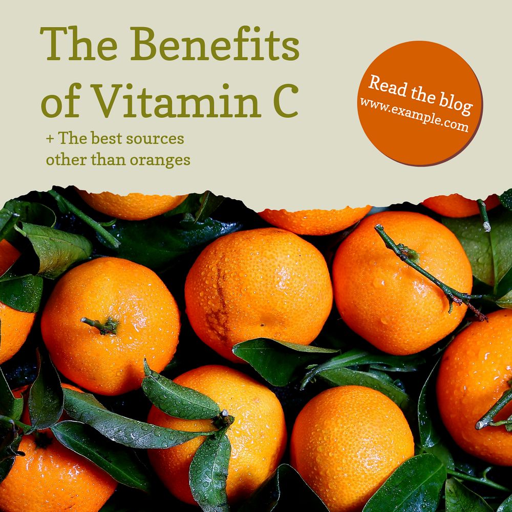 Vitamin C Instagram post template, editable social media ad