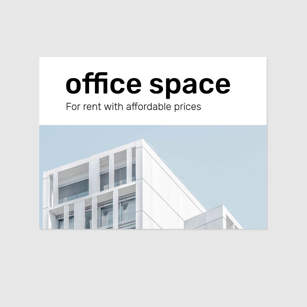 Office space social media template, editable design