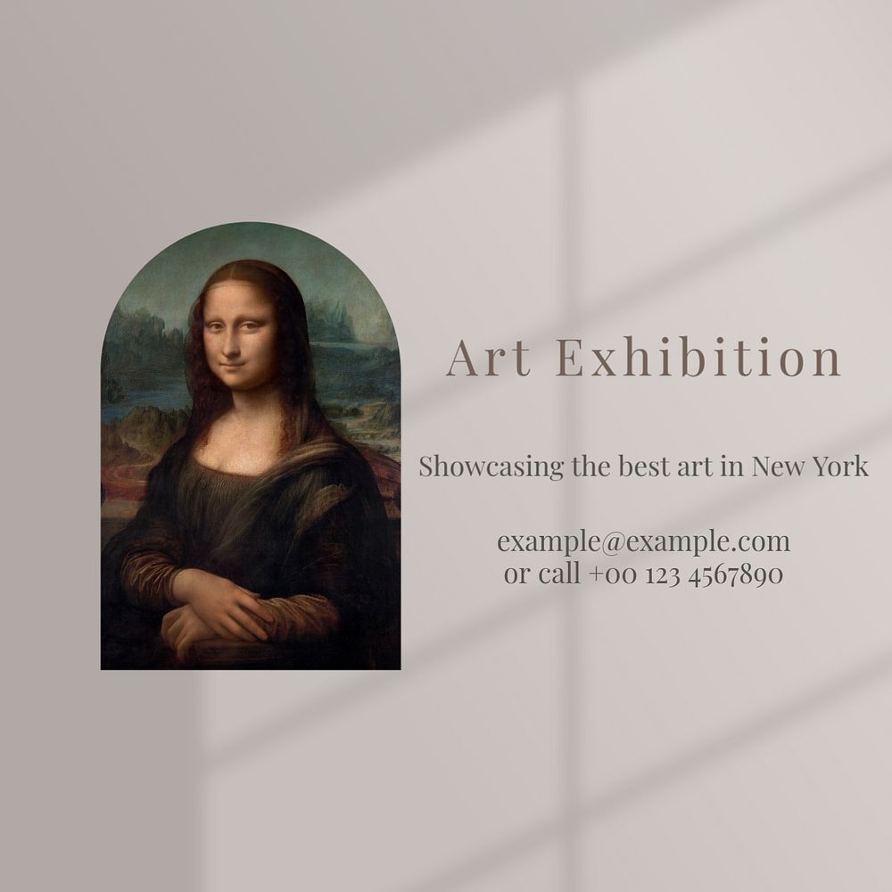 Art exhibition Instagram post template, editable social media design