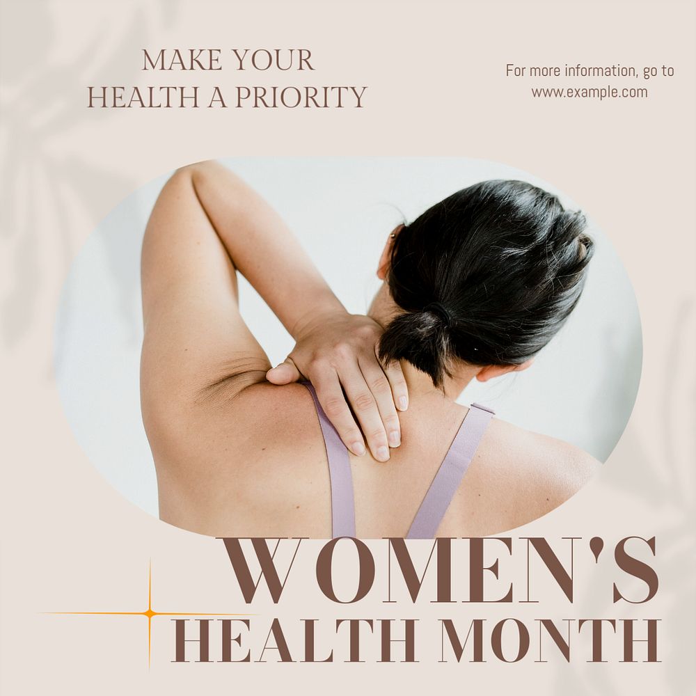 Women's Health Month Instagram post template, editable social media design