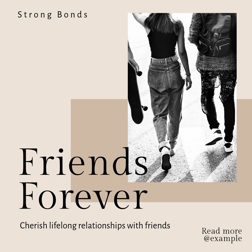 Friends forever Instagram post template, editable design