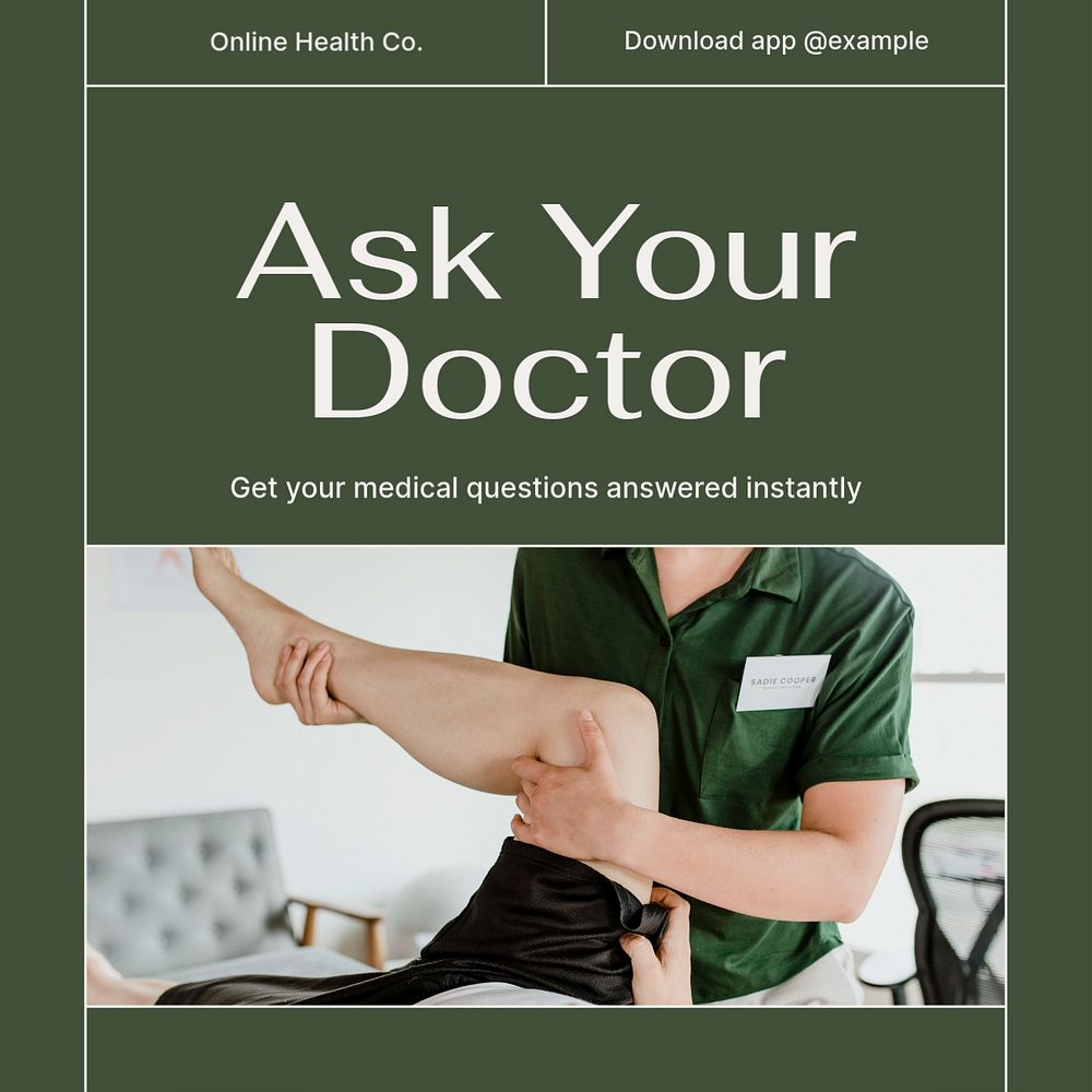 Ask your doctor Instagram post template, editable social media design