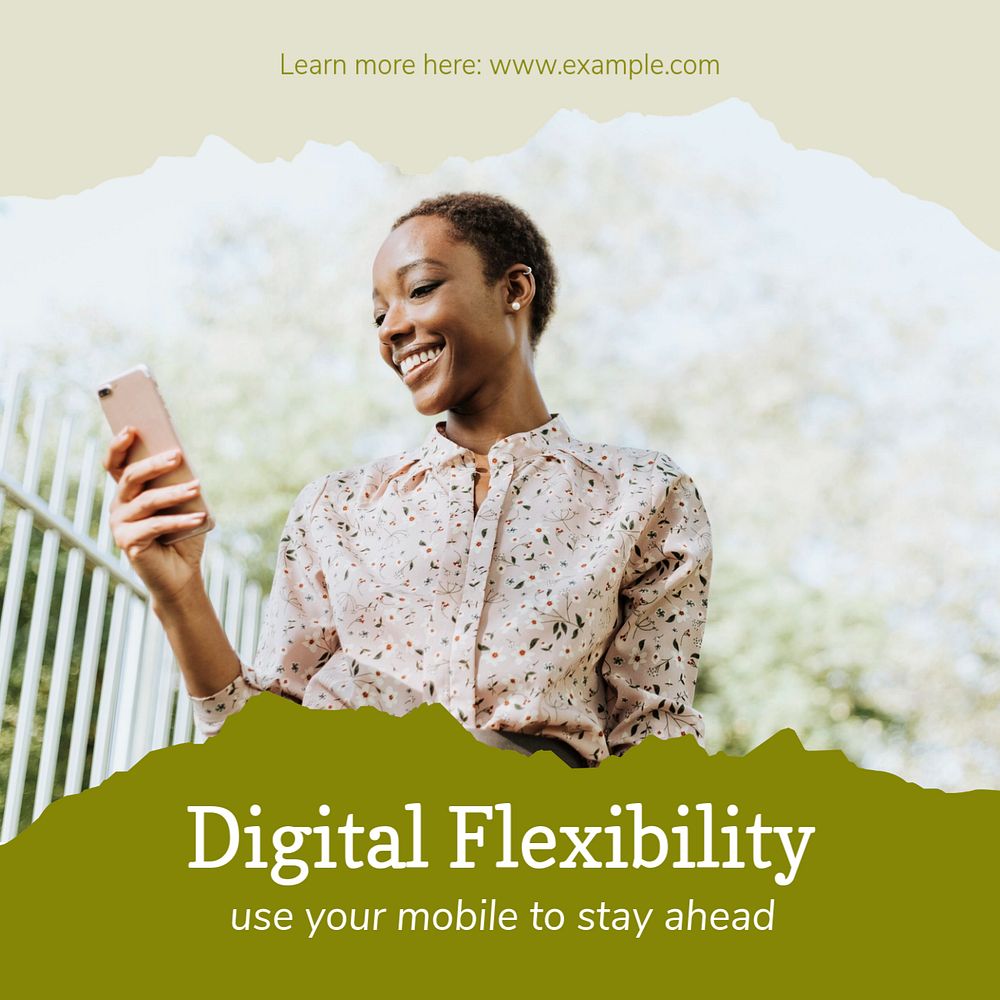 Digital flexibility post template, editable text for social media