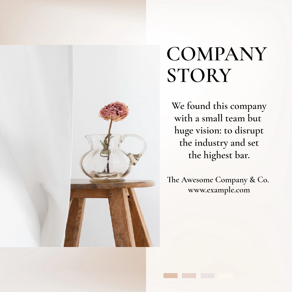 Company story Instagram post template, editable text