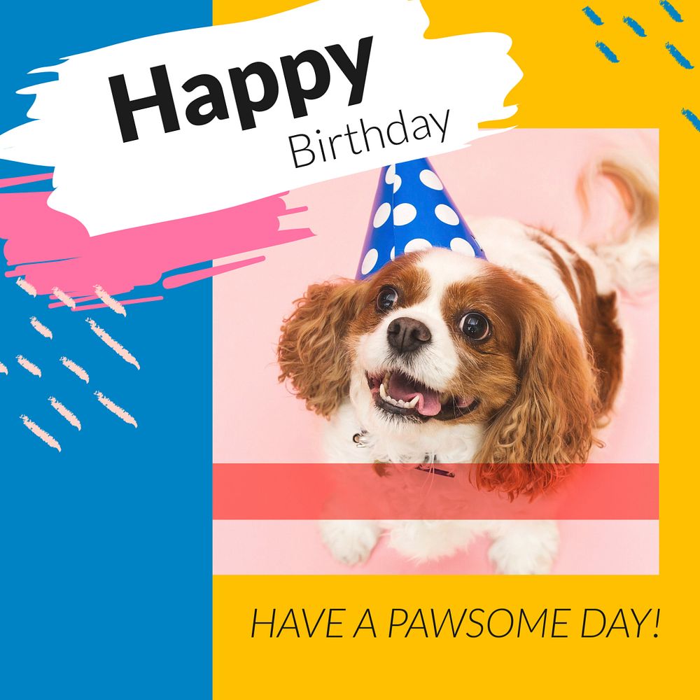 Happy birthday Instagram post template, editable design