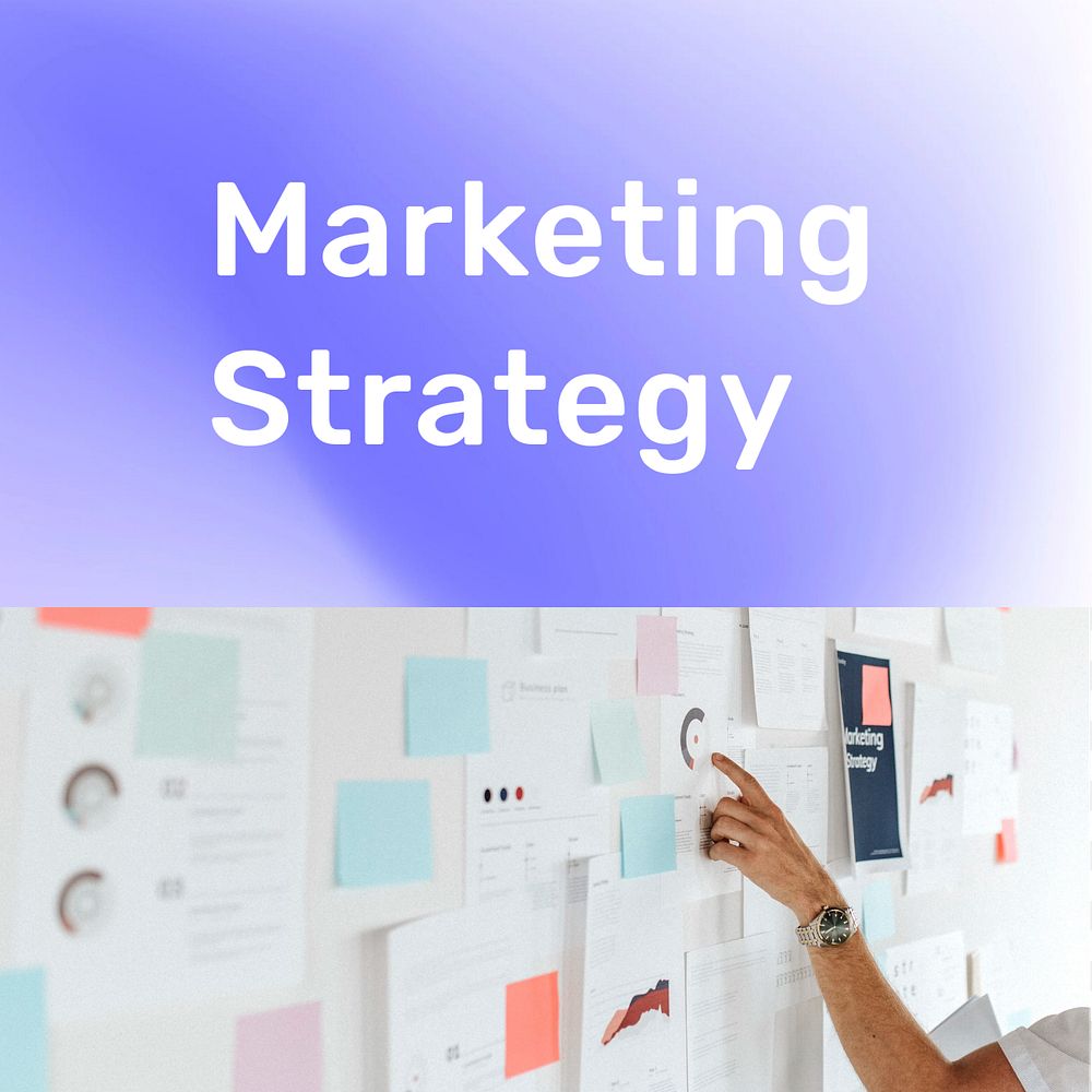 Marketing strategy Facebook post template, editable design