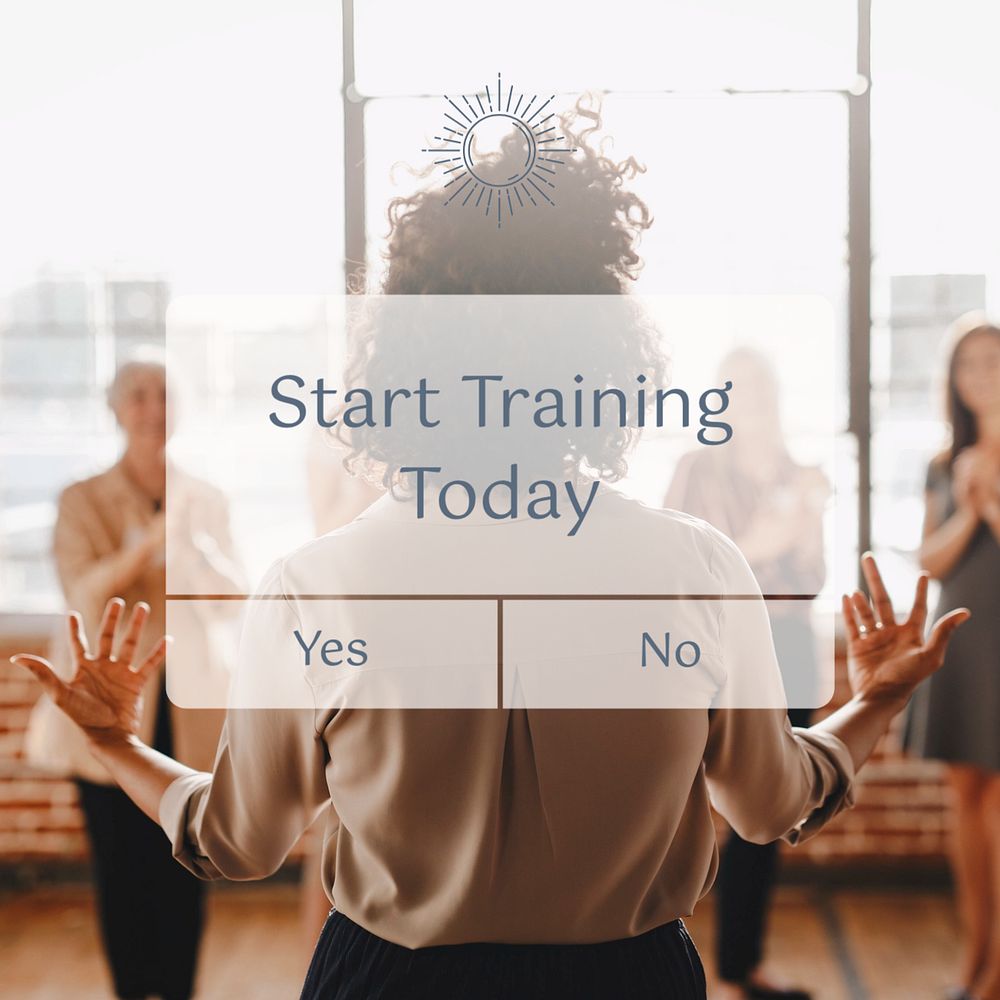 Start training today Instagram post template, editable text