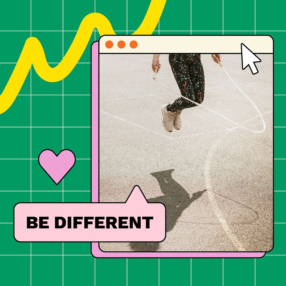 Be different post template, editable text for social media