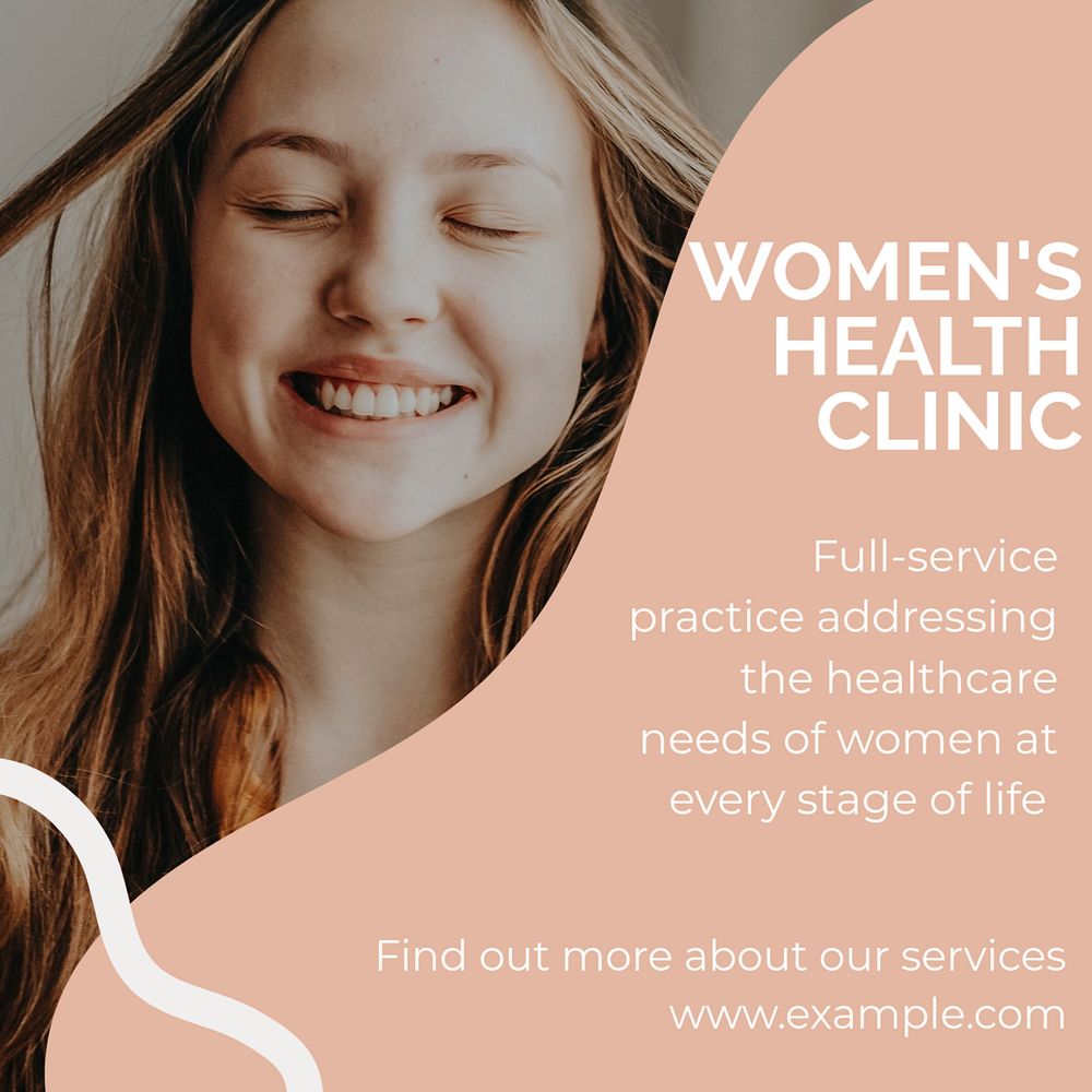 Women's health post template, editable text for social media