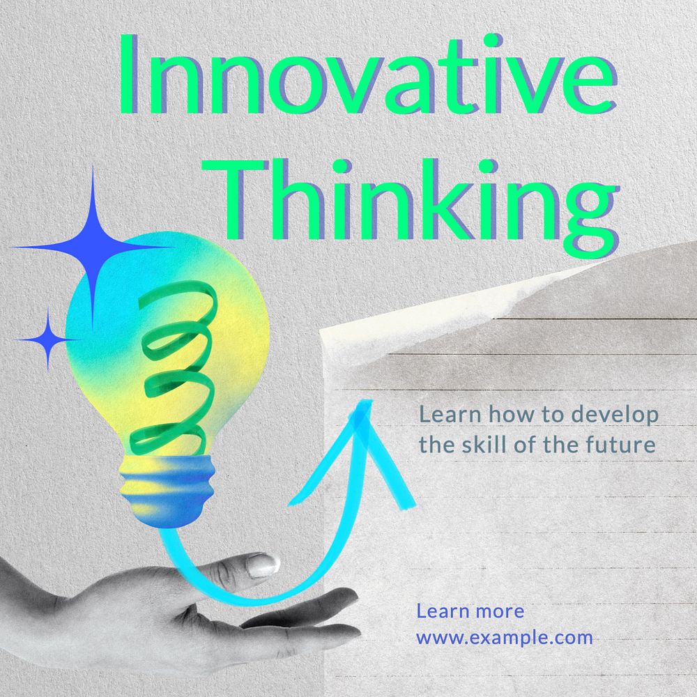 Innovative thinking Instagram post template, editable text