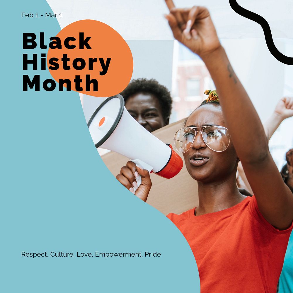 Black history month Instagram post template, editable text