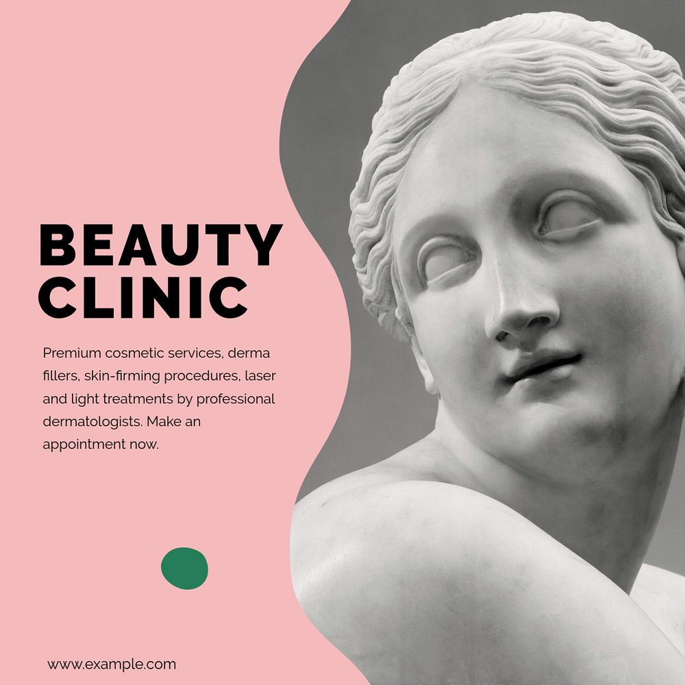 Beauty clinic Instagram post template, editable social media ad