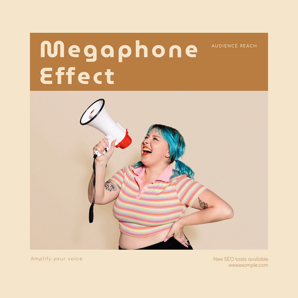 Megaphone Instagram post template, editable social media design