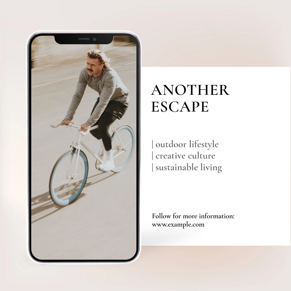 Outdoor travel Instagram post template, editable text