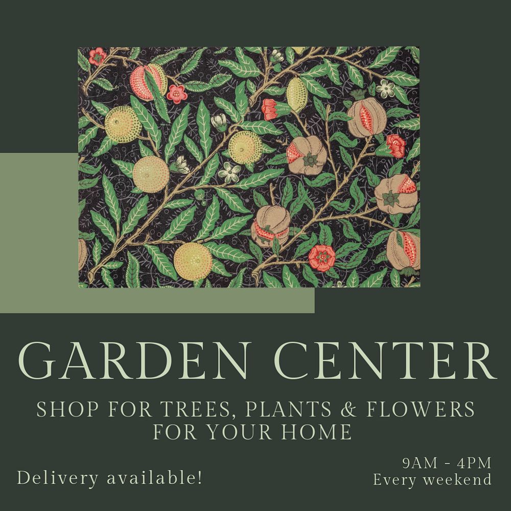 Garden center Instagram post template, editable design