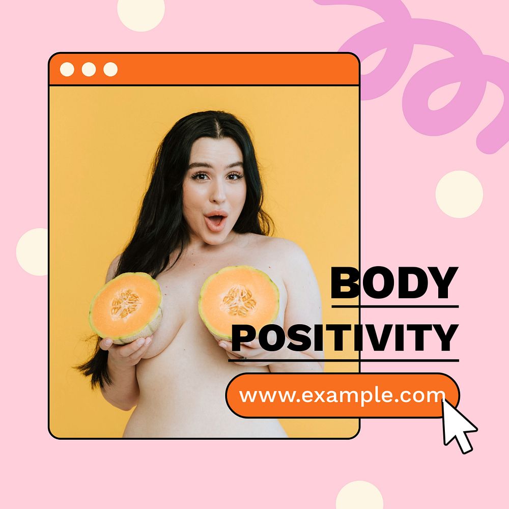 Body positivity Instagram post template, editable social media ad