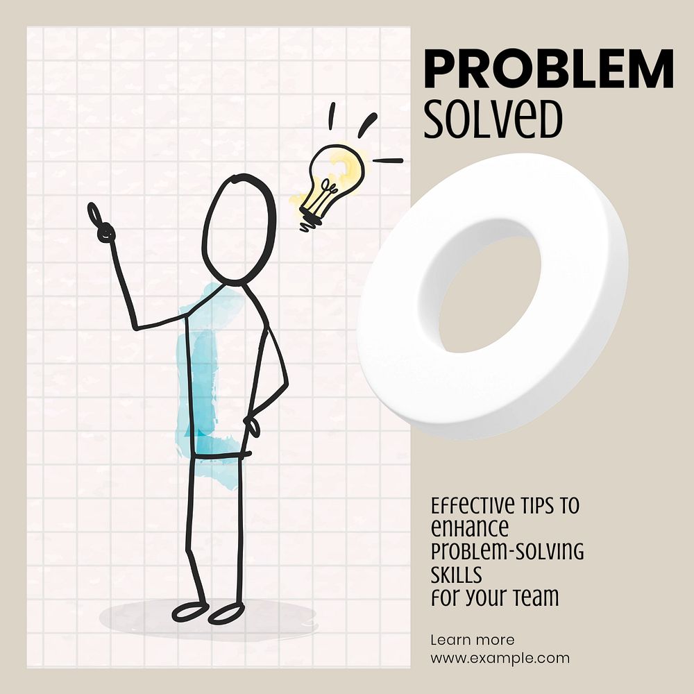 Problem solved Instagram post template, editable social media design