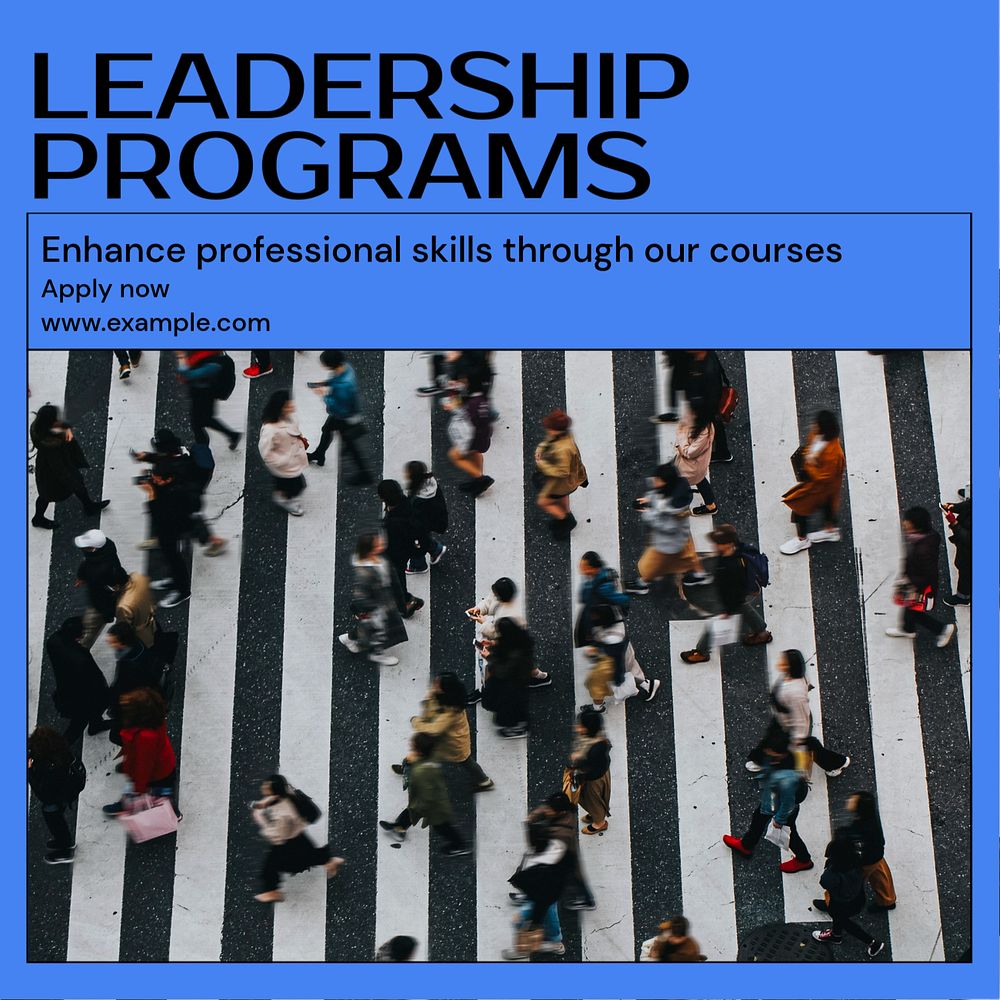 Leadership programs Instagram post template, editable design