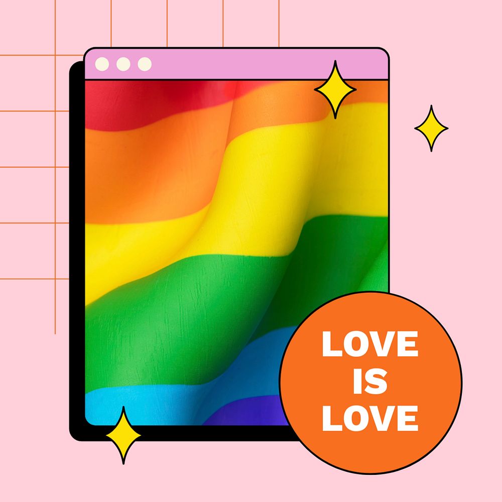 Love is love post template, editable social media design