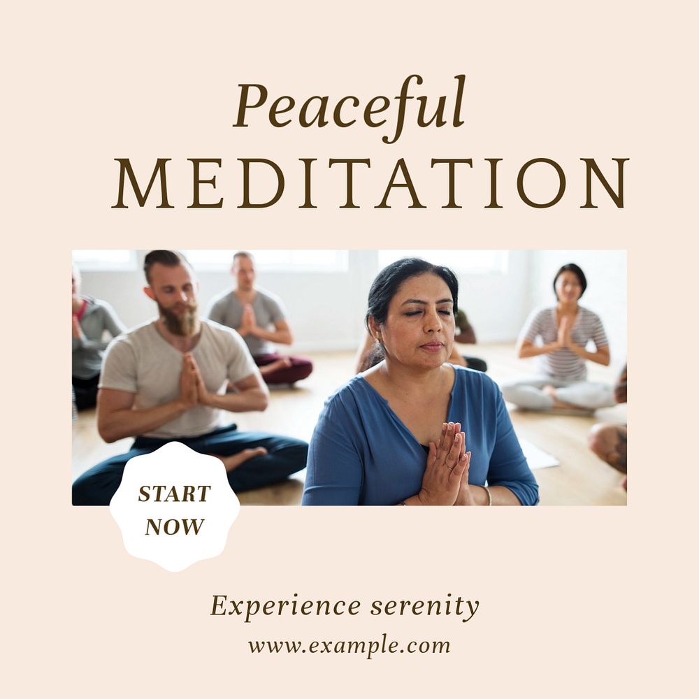 Peaceful meditation Instagram post template, editable design