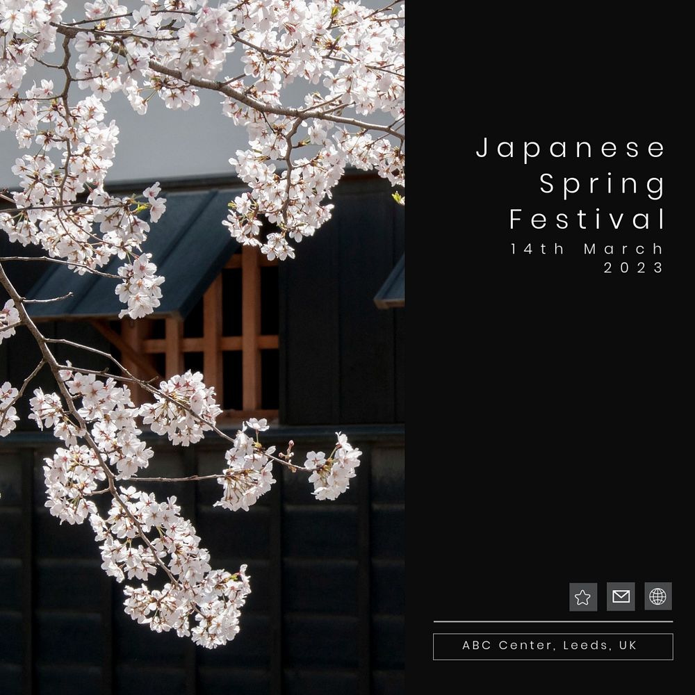 Spring festival Facebook post template, editable design