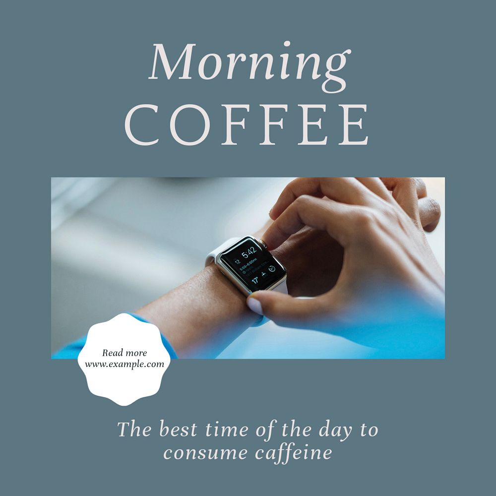 Morning coffee Instagram post template, editable social media design