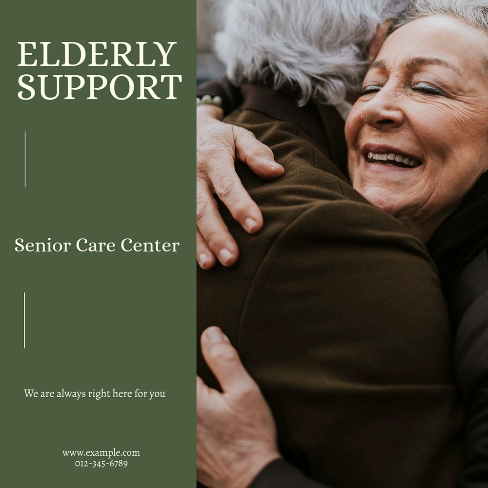 Senior support Instagram post template, editable text