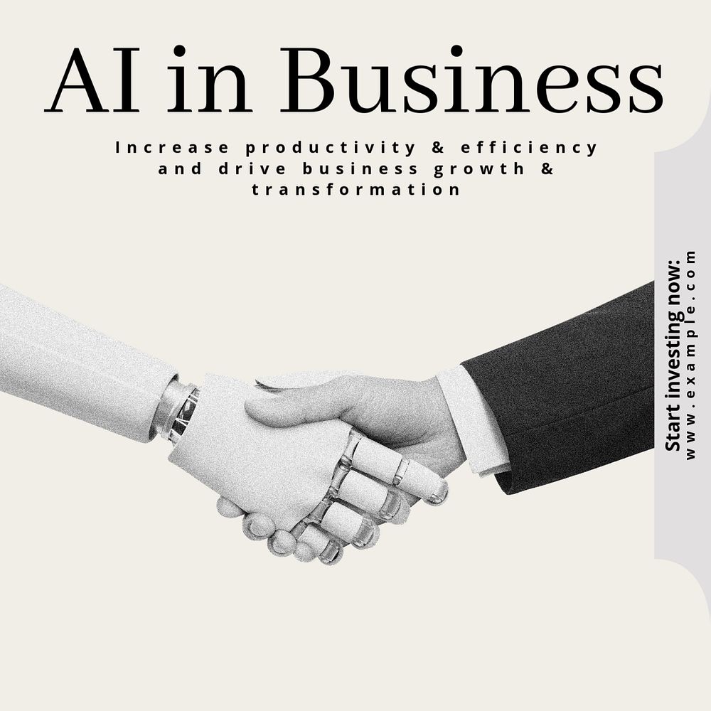 AI in business post template, editable social media design