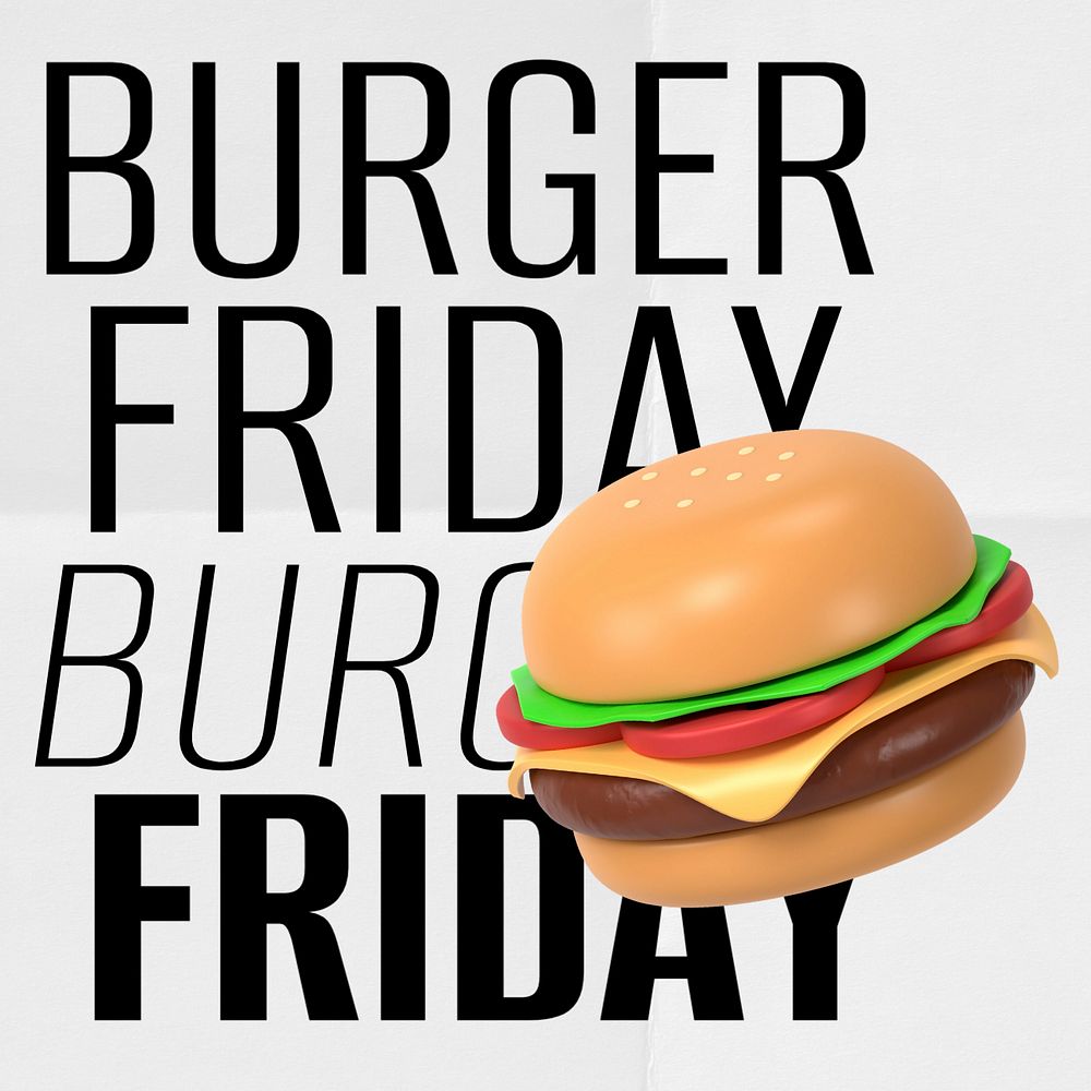 Burgers Friday Instagram post template, editable text