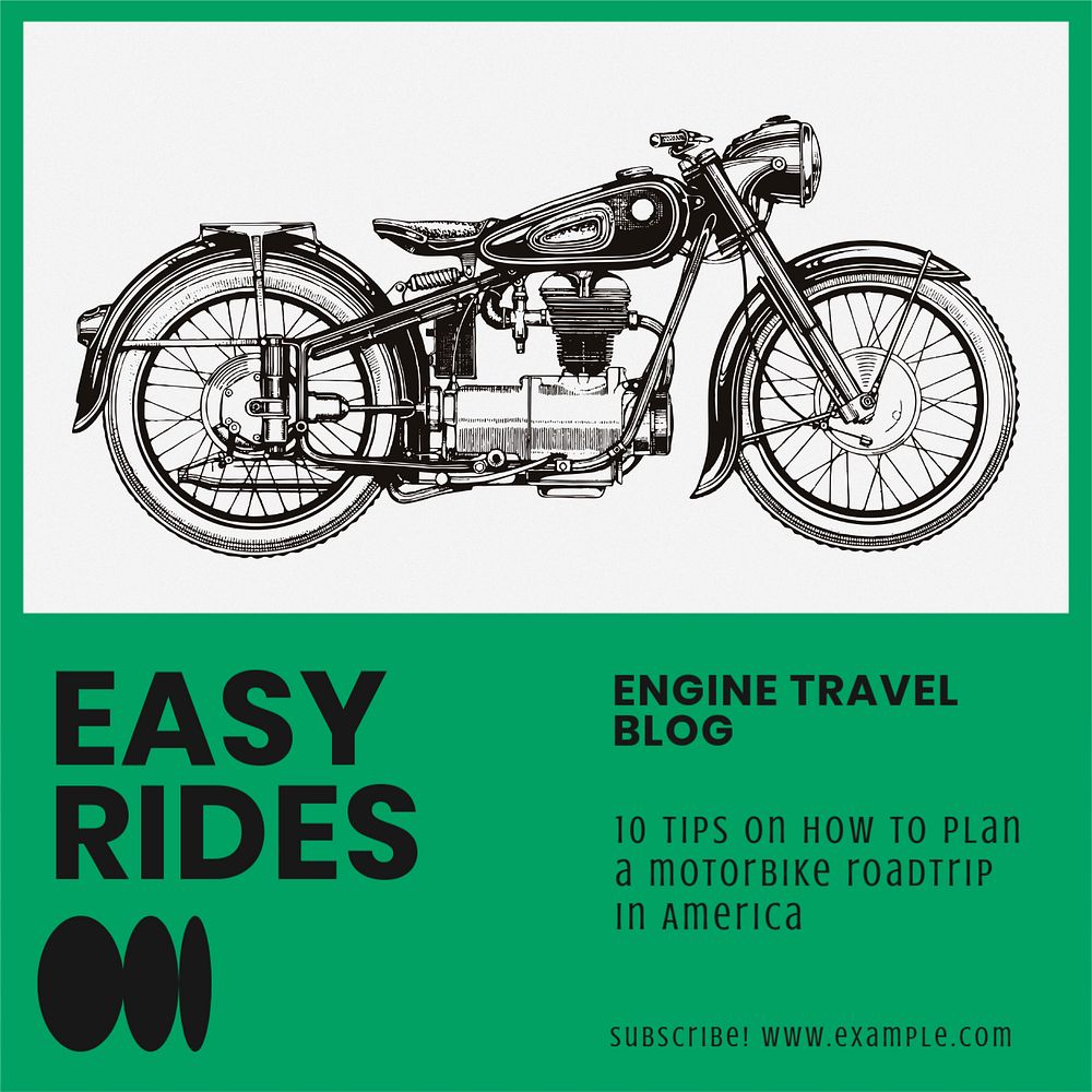 Easy rides Instagram post template, editable design