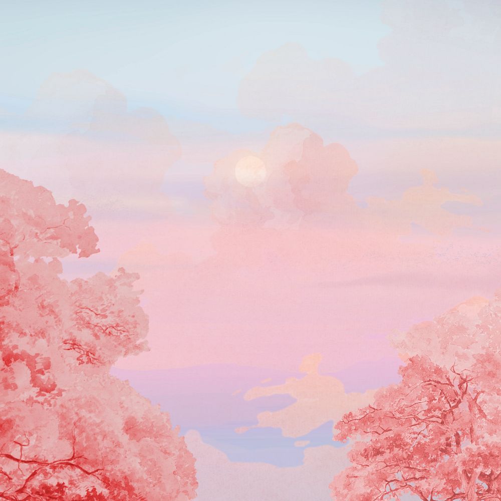 Editable pastel pink sky background